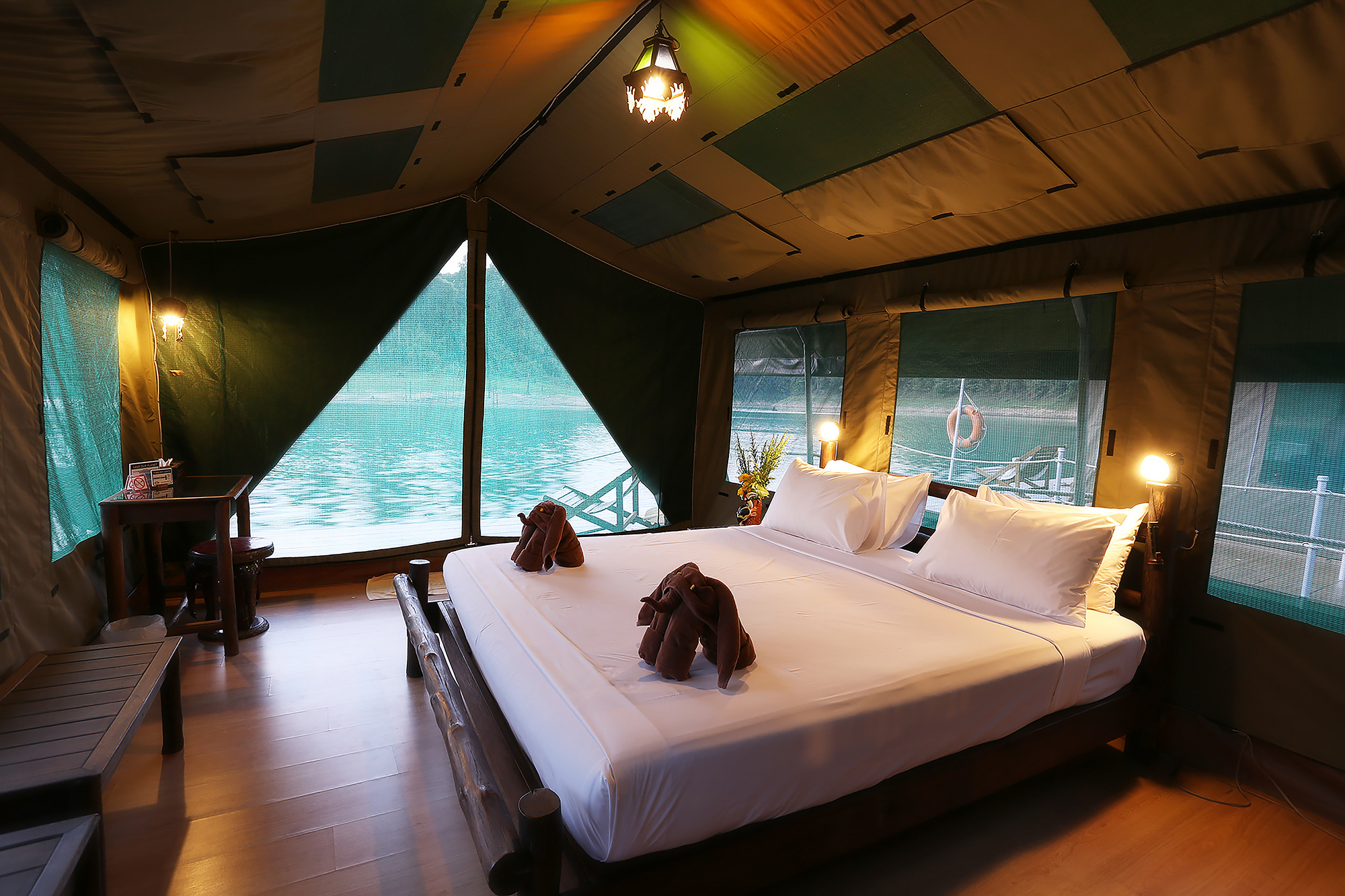 l9 Elephant Hills Luxury Tented floating Rainforest Camp Cheow Larn Lake Khao Sok National Park Thailand, Tent Interior.jpg