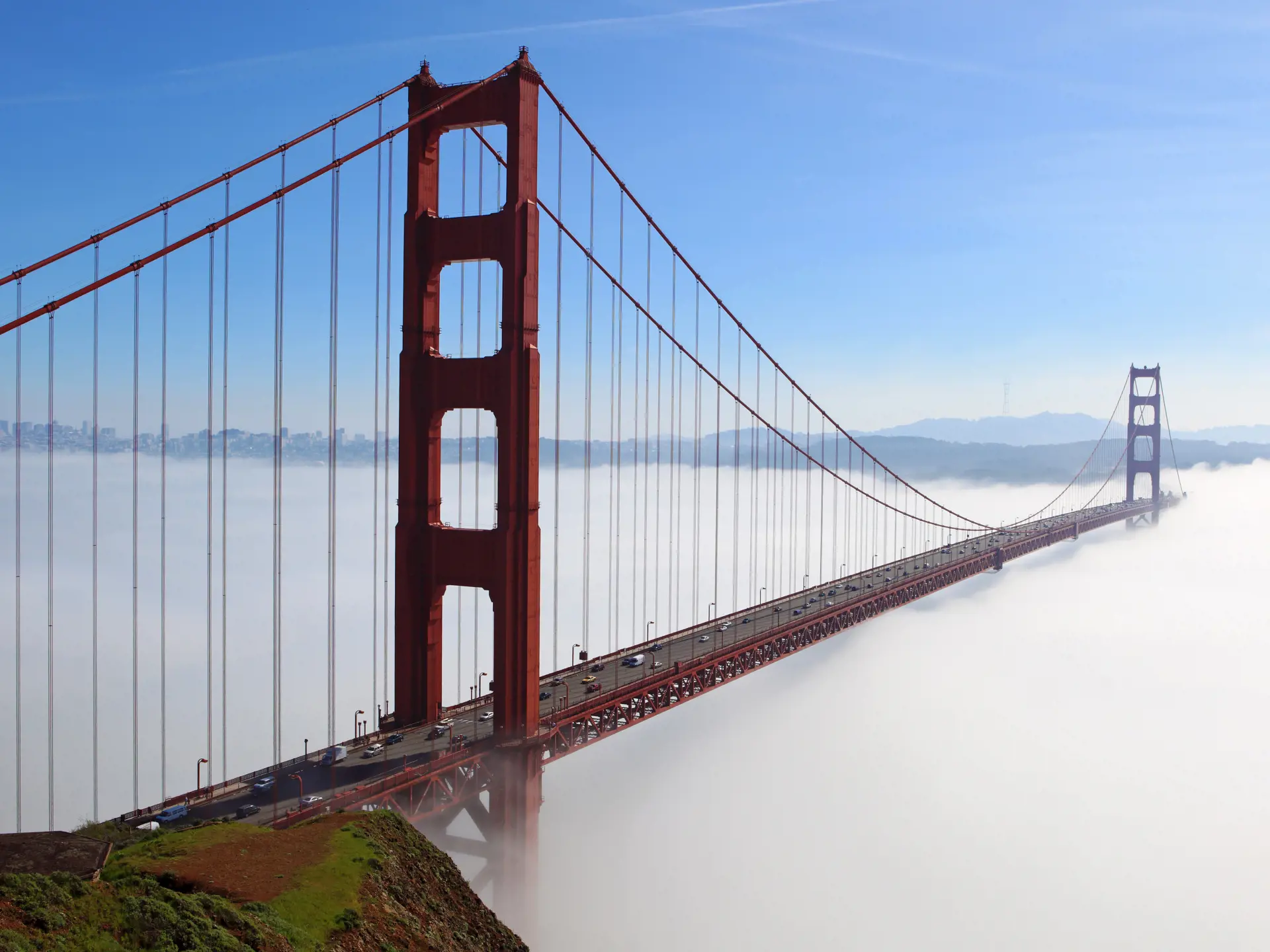 Golden Gate Bridge is shown in a fog San Francisco, California_54501346.jpg