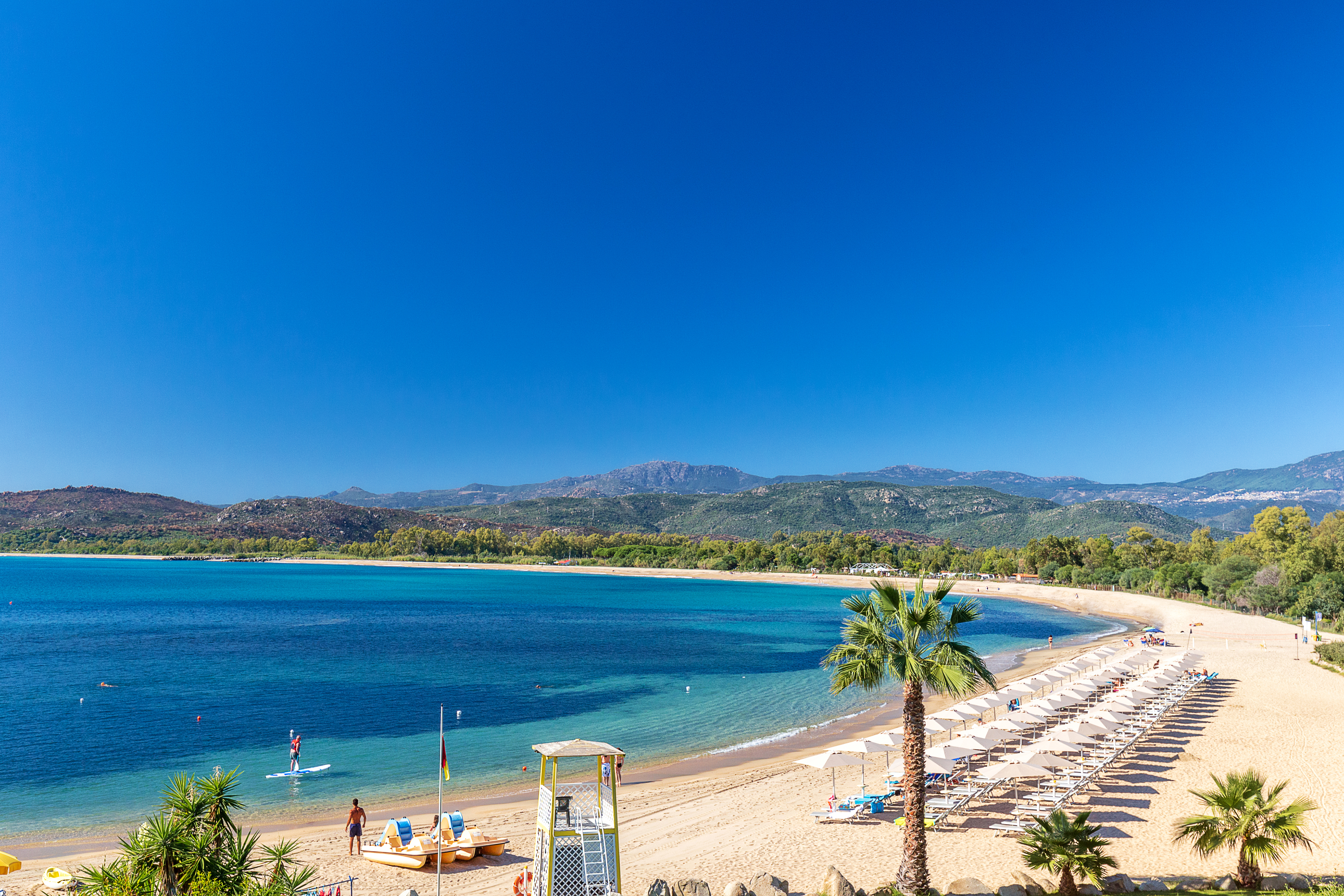 Morgenutsikt over den vakre stranden på Hotel Club Saraceno