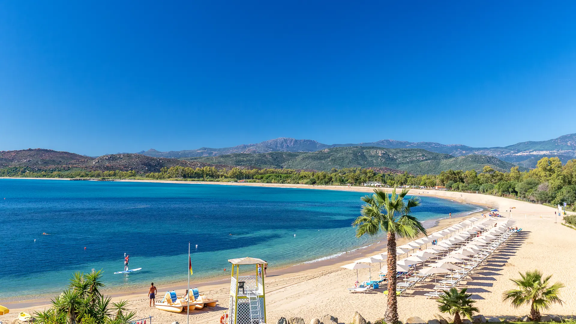 Morgenutsikt over den vakre stranden på Hotel Club Saraceno