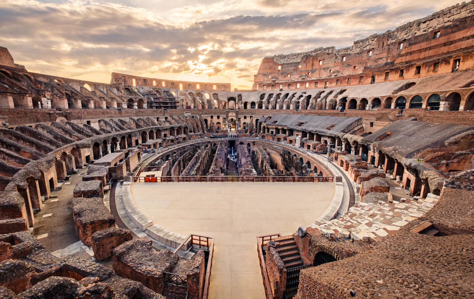 Scenic View Of Roman Colosseum Interior At Sunset PR45CCT Scaled