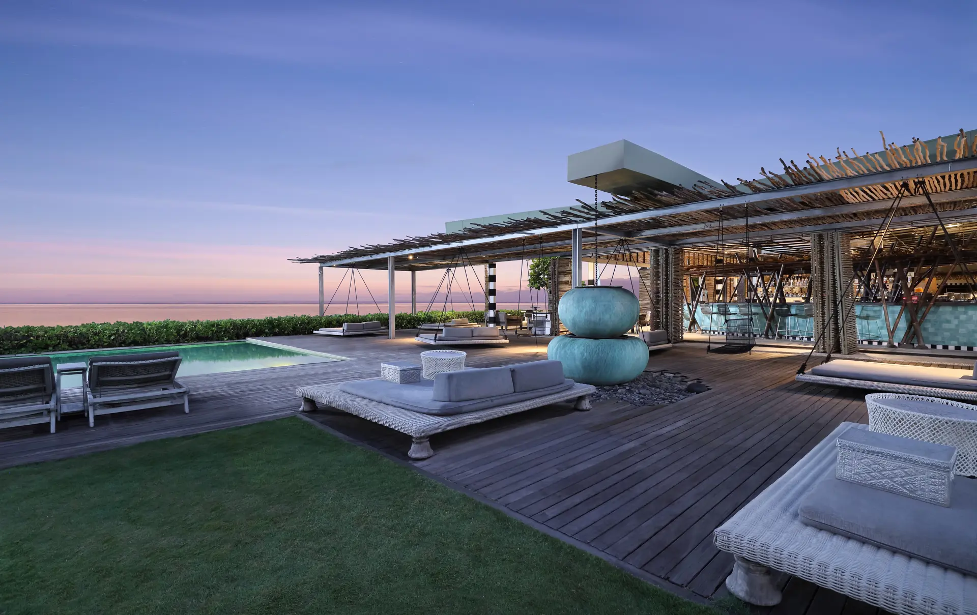 AB 23 COMO Beach Club Outdoor Deck Area By Sunset