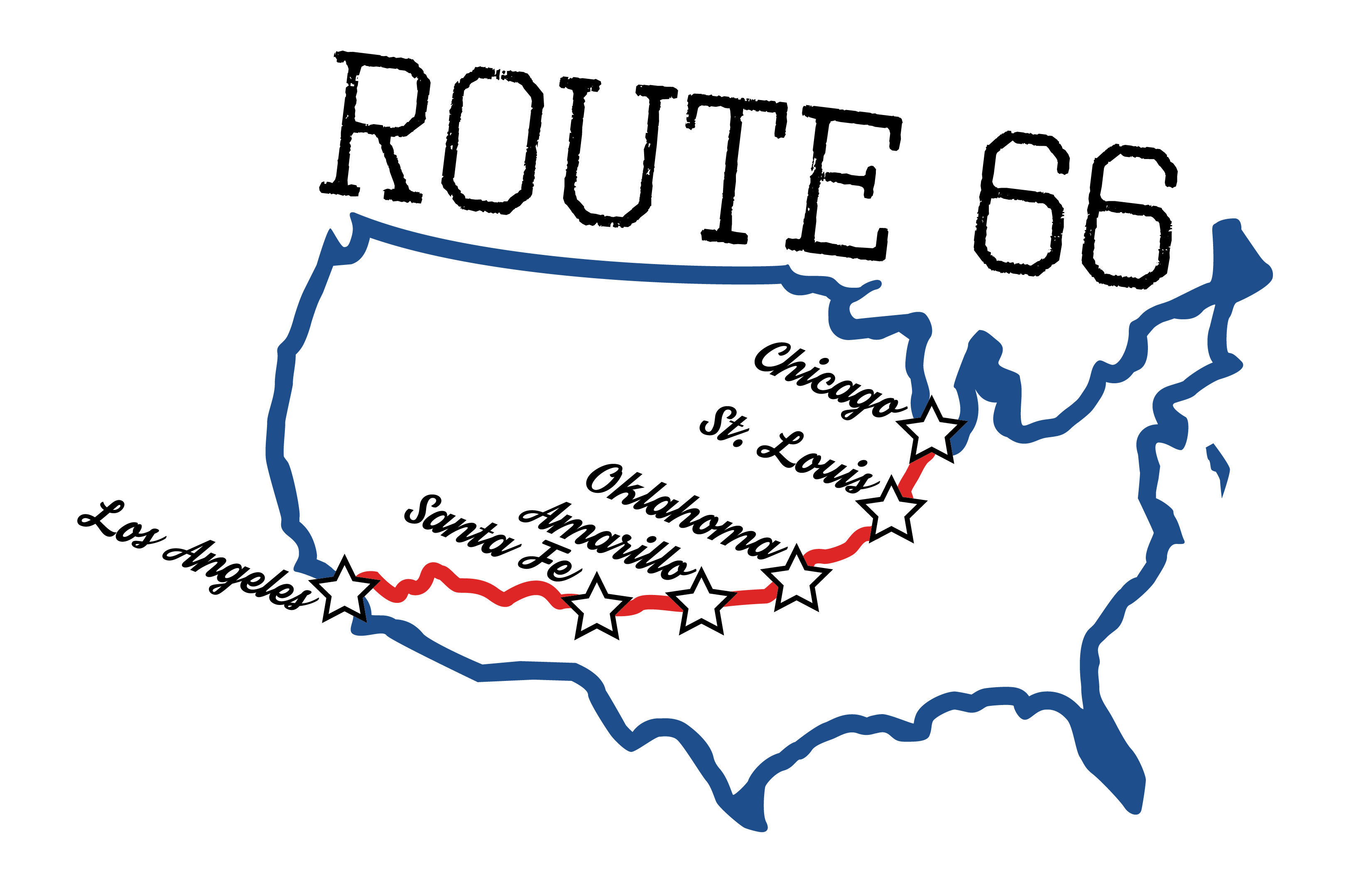 Route 66 Kort Shutterstock 402557557