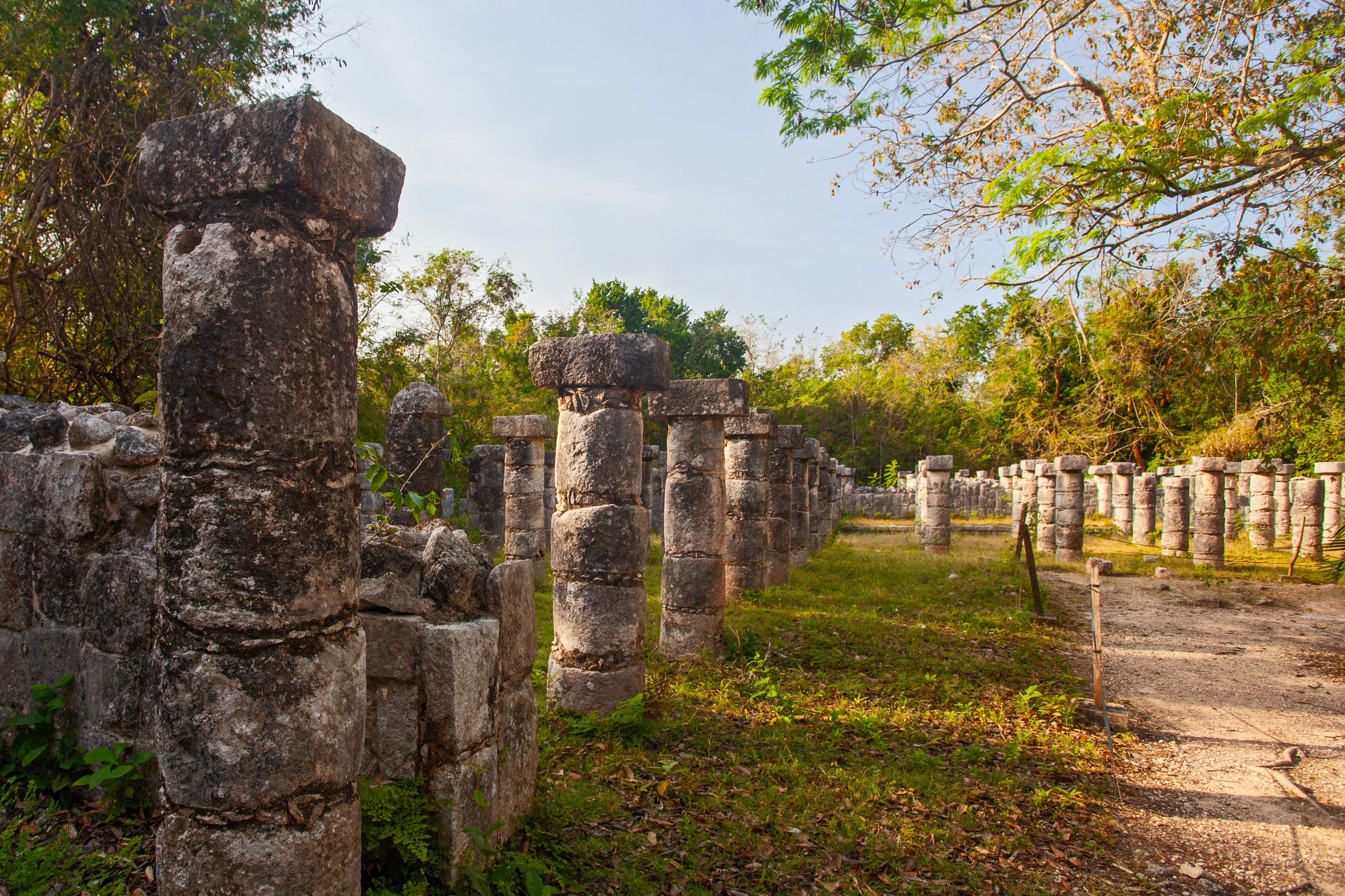 Shutterstock 2582603827 (Chichen Itza, Mexico 7. April 2022 Kolonner I Krigernes Tempel (Templo De Los Guerreros). Chichen Itza Arkæologiske Sted, Yucatan, Mexico)