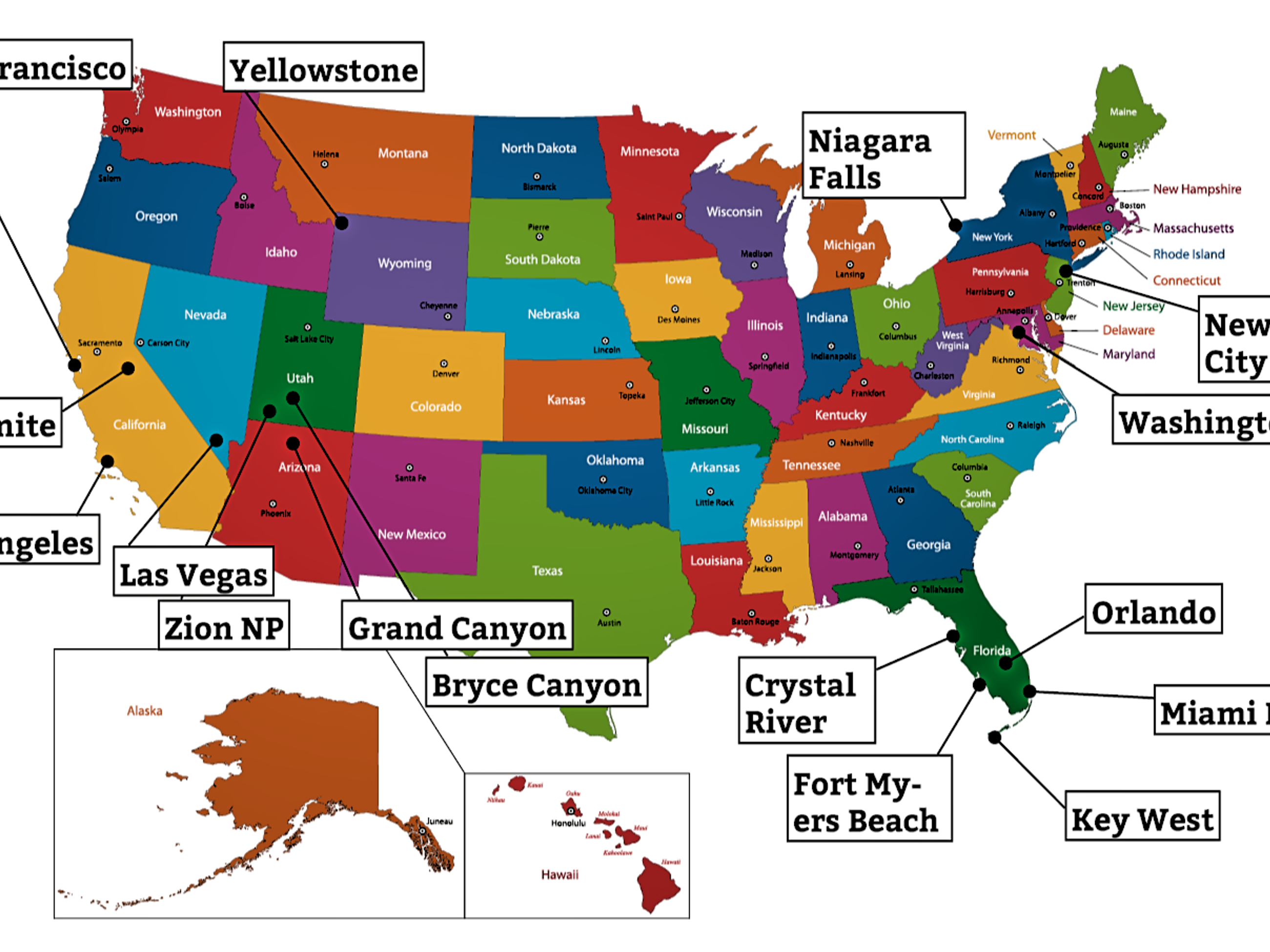Nord Amerika Kart Med Viktige Reisem l F En Rask Oversikt nord-amerika-kart-med-viktige-reisem-l-f-en-rask-oversikt