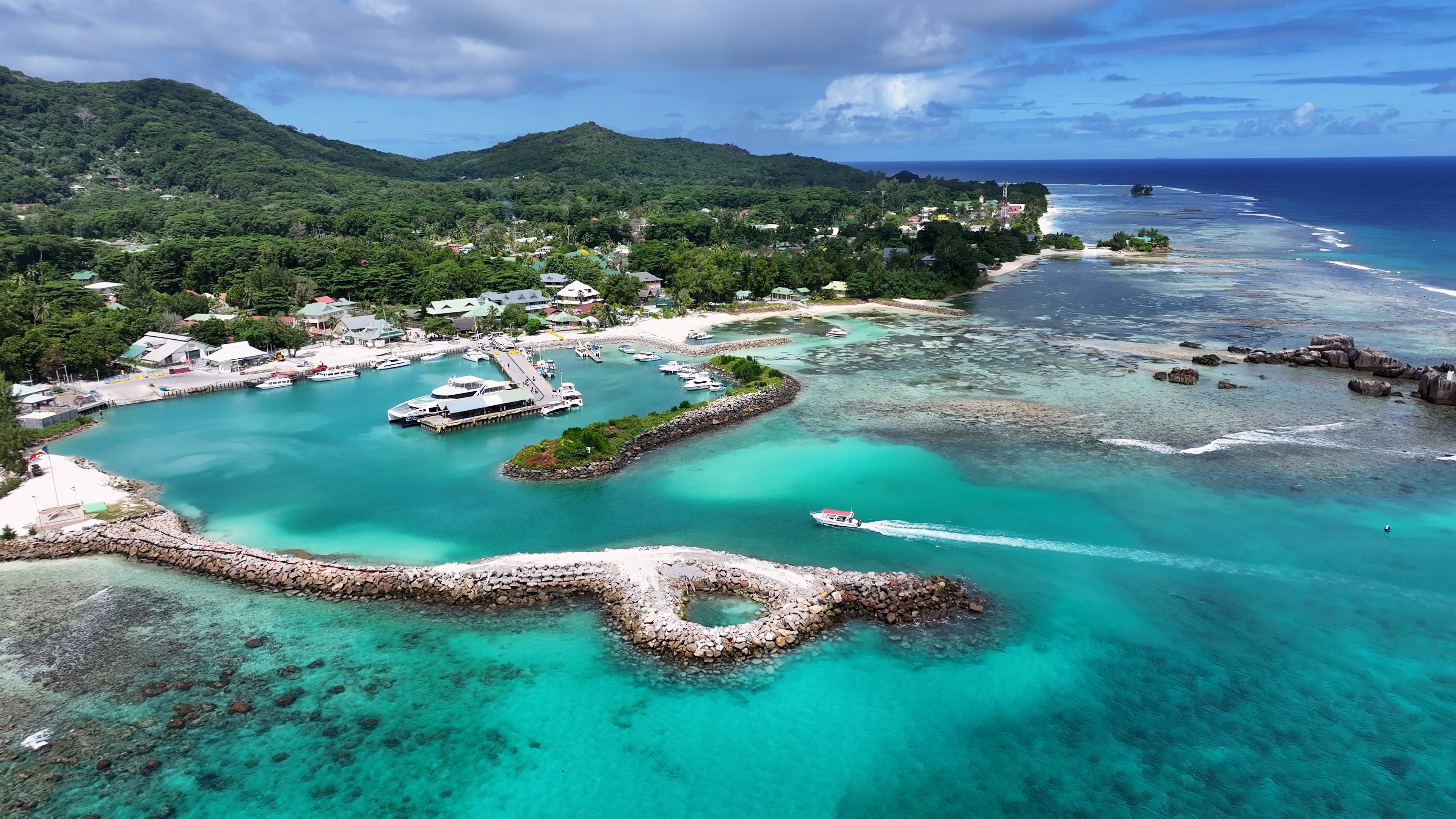 Shutterstock 2484735497 Ferry Harbour At La Digue Island In Victoria Seychelles.