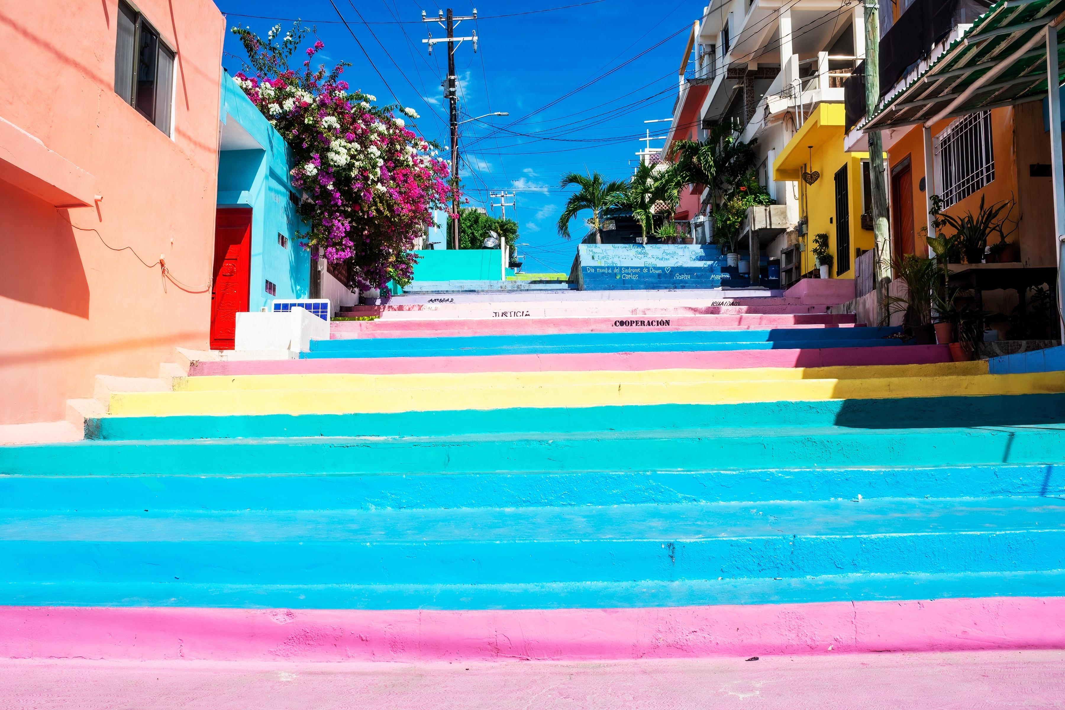 Shutterstock 2289978741 (Isla Mujeres, Quintana Roo, Mexico, January 29Nd, 2023 Rainbow Stairs)