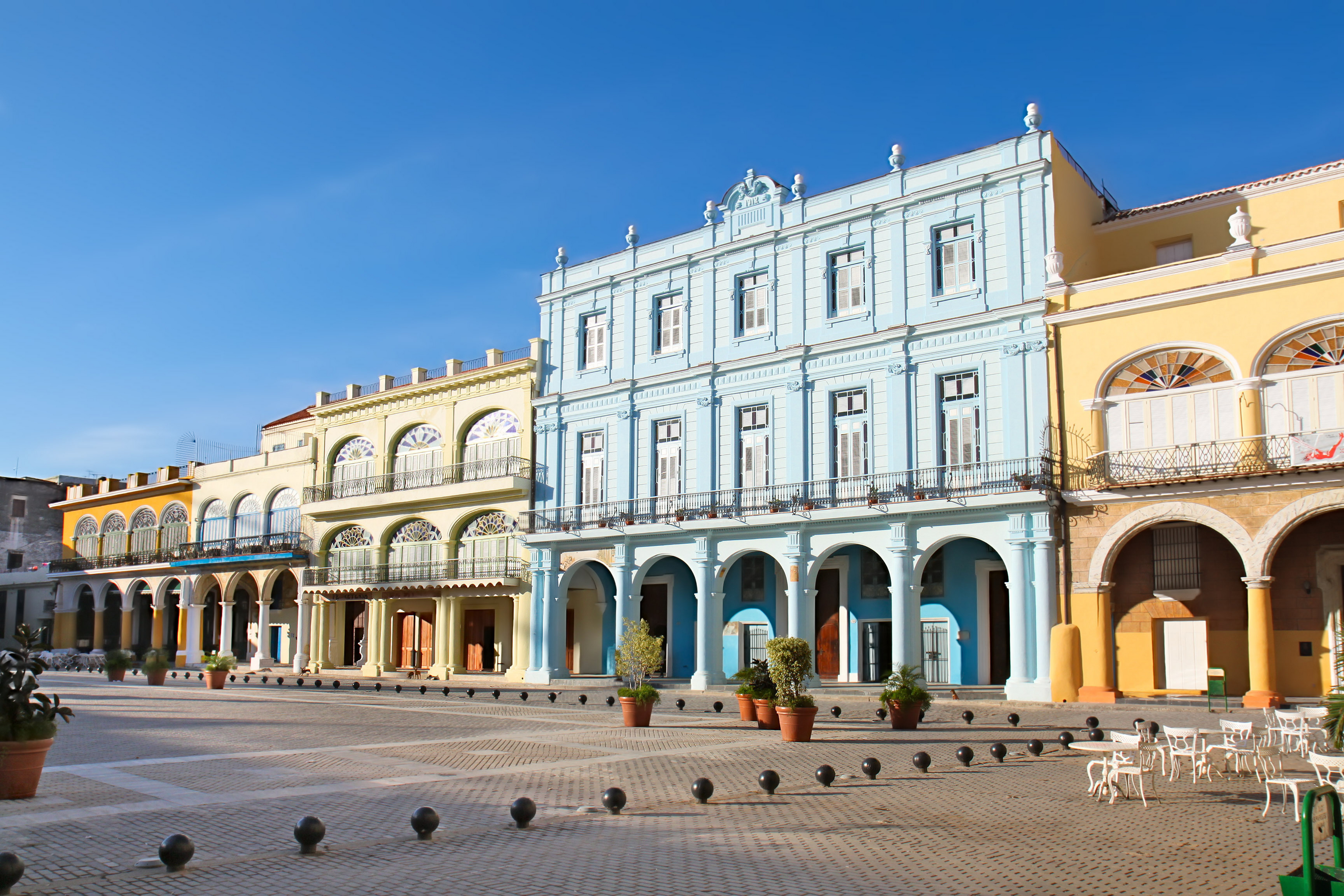 Old Havana Plaza Vieja With Colorful Tropical Buildings, Havana ,Cuba