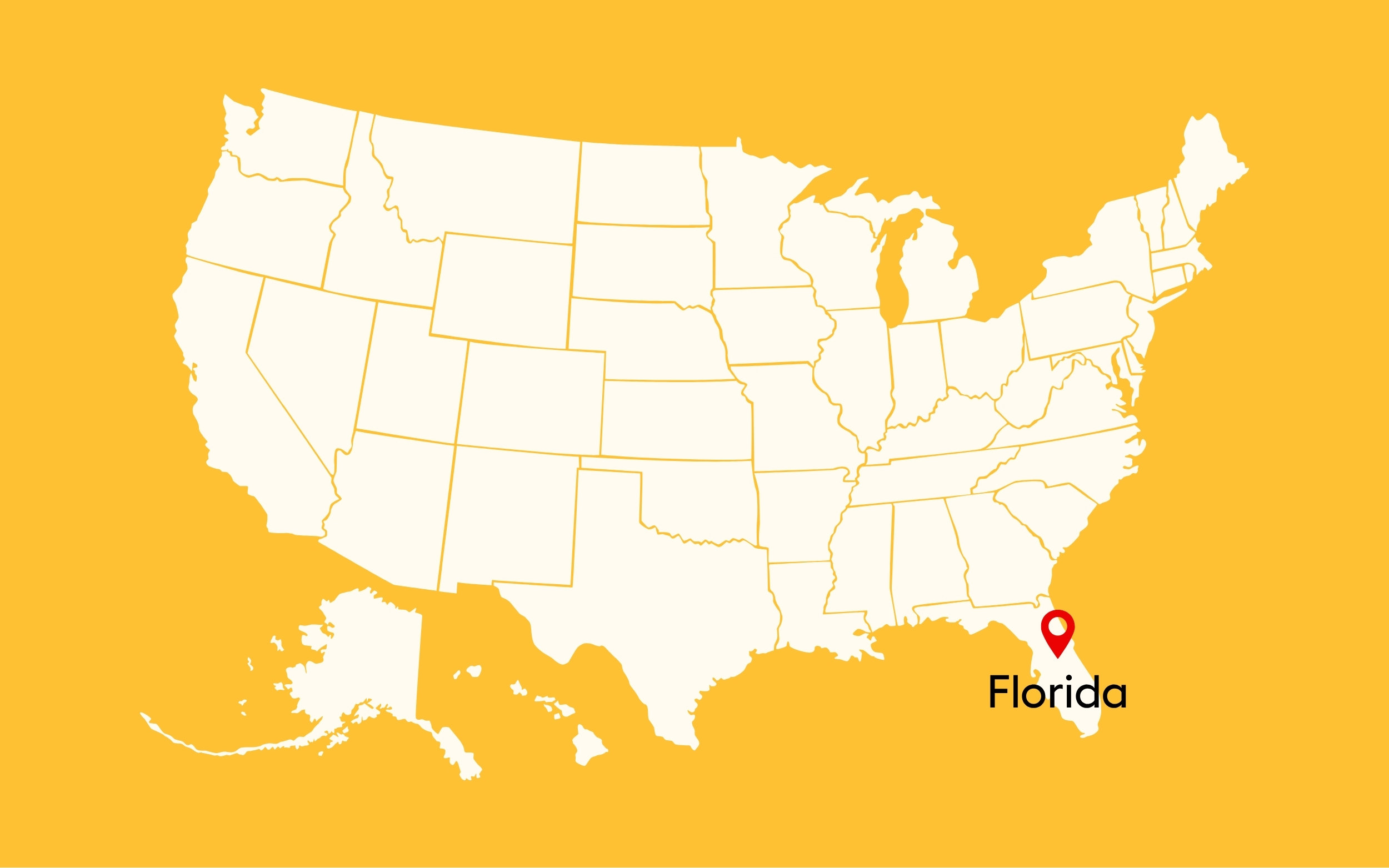Florida, USA På Et Kort