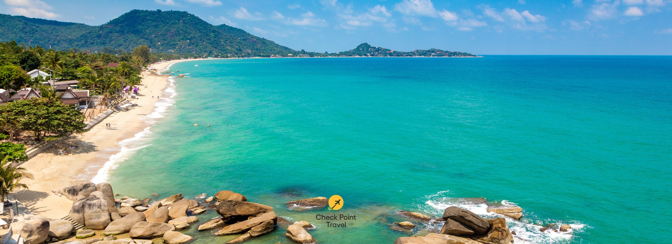 Panorama Over Lamai Beach På Koh Samui Thailand