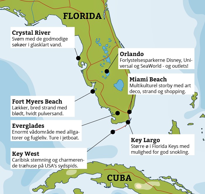 Kort Over Florida Med Seværdigheder