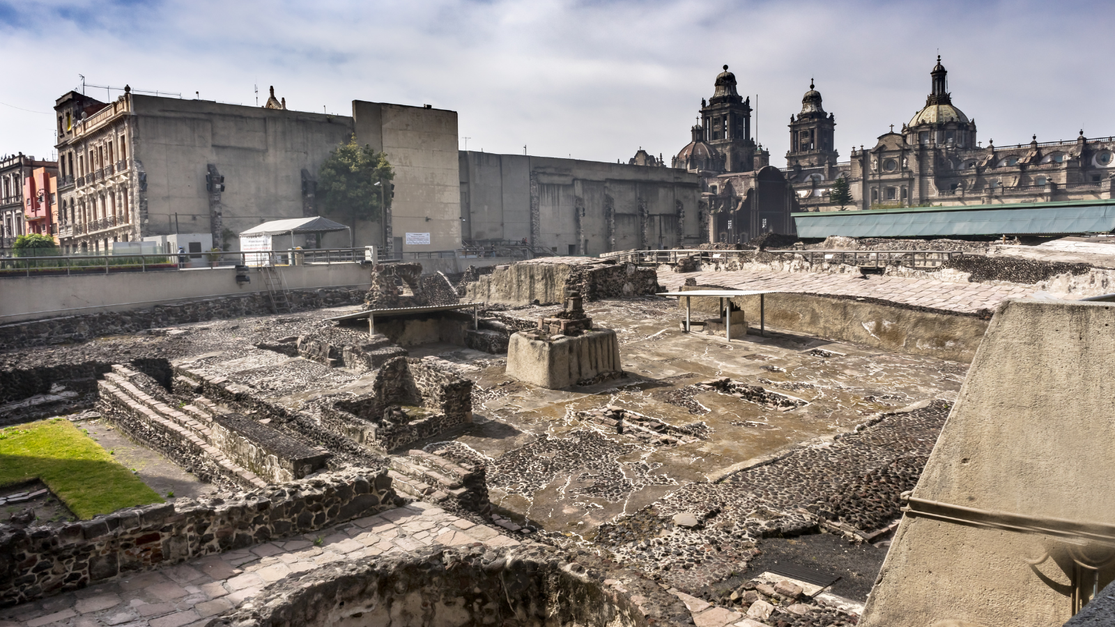 Templo Mayor ruinerne i Mexico City, aztekisk tempel i Centro Histórico